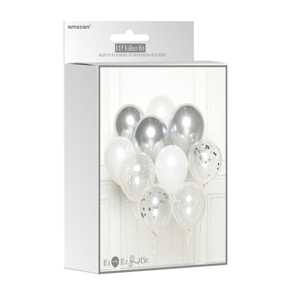Balloon Kit - Silver (10 Pieces) Unique Party Supplies NZ