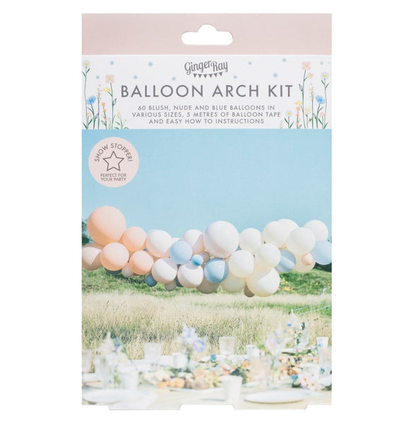 Blush, Nude & Blue Balloon Arch Kit (60 Pieces) Ginger Ray