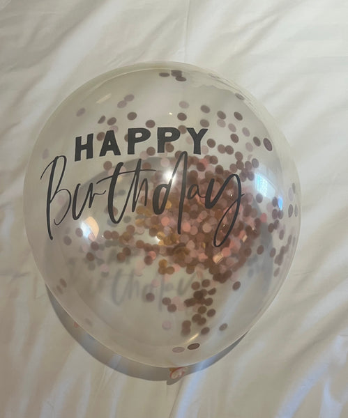 Happy Birthday Balloons (5) - Confetti (12")