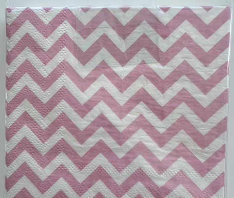 Pink Chevron Napkins - Mini (20)