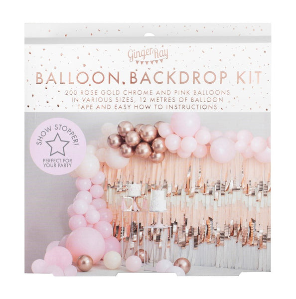 Pink and rose gold balloon garland arch kit