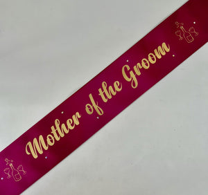 Mother of the Groom Sash - Magenta with Gold *NEW FABRIC*