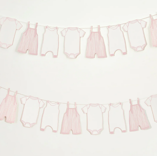 Pale pink baby grow baby shower banner - Unique Party Supplies NZ
