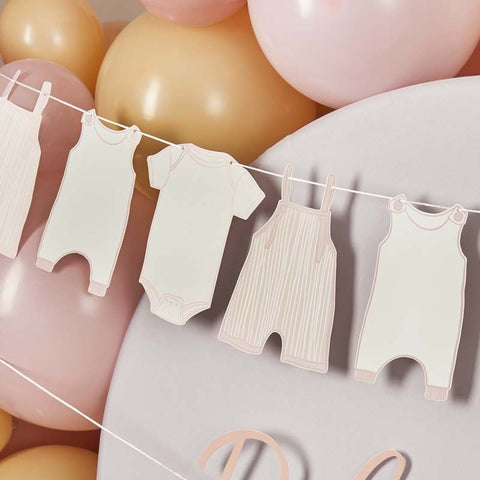 Pale Pink Baby grow Garland - Unique Party Supplies NZ