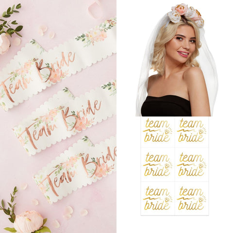Pretty floral Hen Party Girls Dress up pack - for 6 guests!