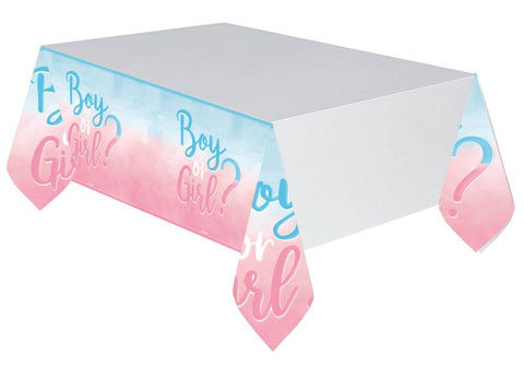 Gender reveal Boy or Girl Tablecover - Unique Party Supplies NZ