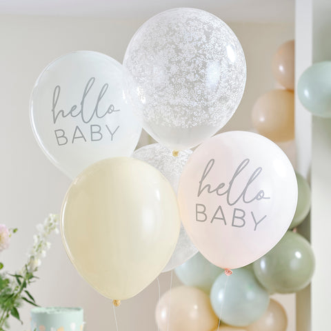 Pretty pastel floral baby shower balloon bundle