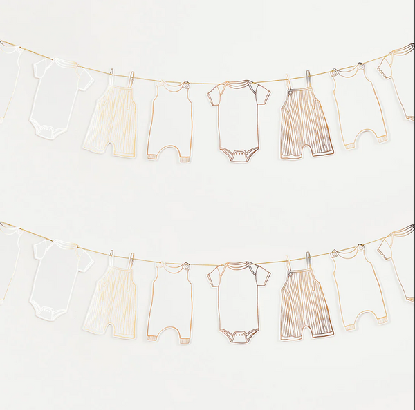 Gold Foiled Baby grow Garland - Unique Party Supplies NZ