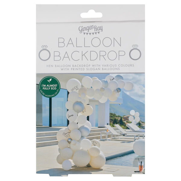 Hen party white and silver balloon arch diy kit