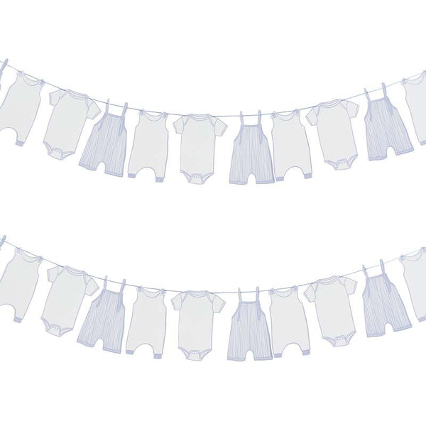 Pale Blue Baby grow Garland - Unique Party Supplies NZ