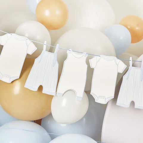 Pale Blue Baby grow Garland - Unique Party Supplies NZ