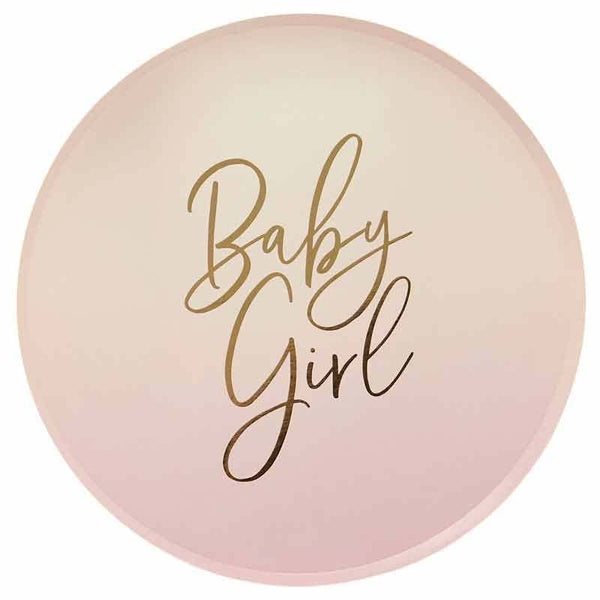 Beautiful pink and gold baby shower plates - Unique Party Supplies NZ