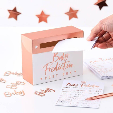 Baby Shower Prediction Postbox and Cards - Rose Gold Ginger Ray