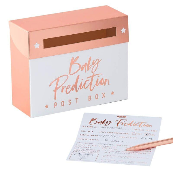 Baby Shower Prediction Postbox and Cards - Rose Gold Ginger Ray