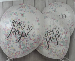 Ready to Pop Baby Shower Confetti Balloons (5) - Neutral (11") Crosswear