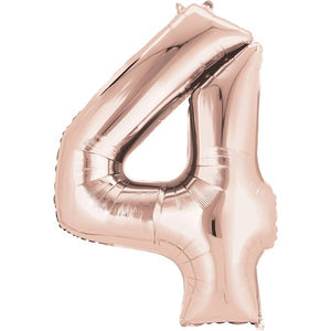 Jumbo Number 4 Balloon - Rose Gold Unique Party Supplies NZ