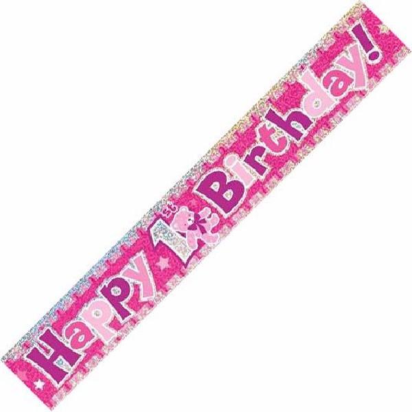 1st Birthday Banner - Pink Unique Party Supplies NZ