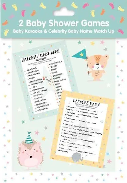 2 Baby Shower Games: Baby Karaoke and Celebrity Name Game Unique Party Supplies NZ