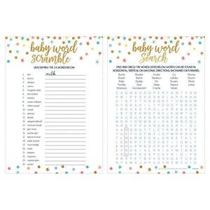 2 Baby Shower Games: Word Scramble and Word Search Amscan Australia