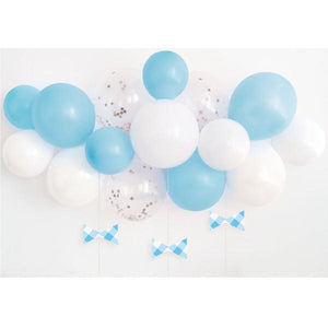 1st Birthday Balloon Arch Kit - Blue Gingham (15 Balloons) Crosswear