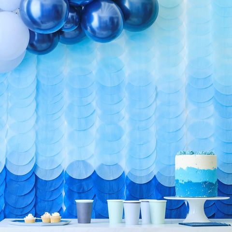 Tissue Paper Disc Backdrop - Blue Ombre Ginger Ray