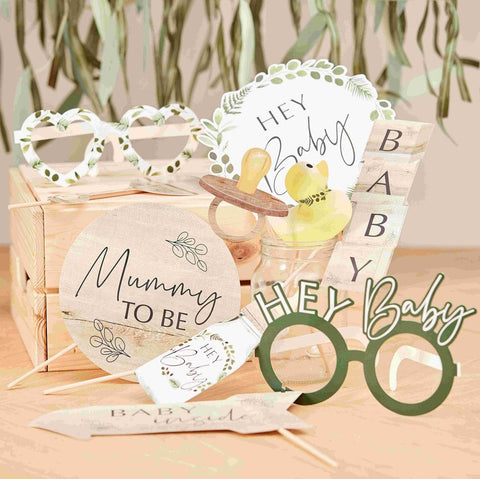 Botanical themed baby shower photo props