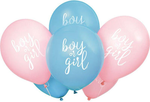 Balloons (8) - Boy or Girl (12") - Unique Party Supplies NZ