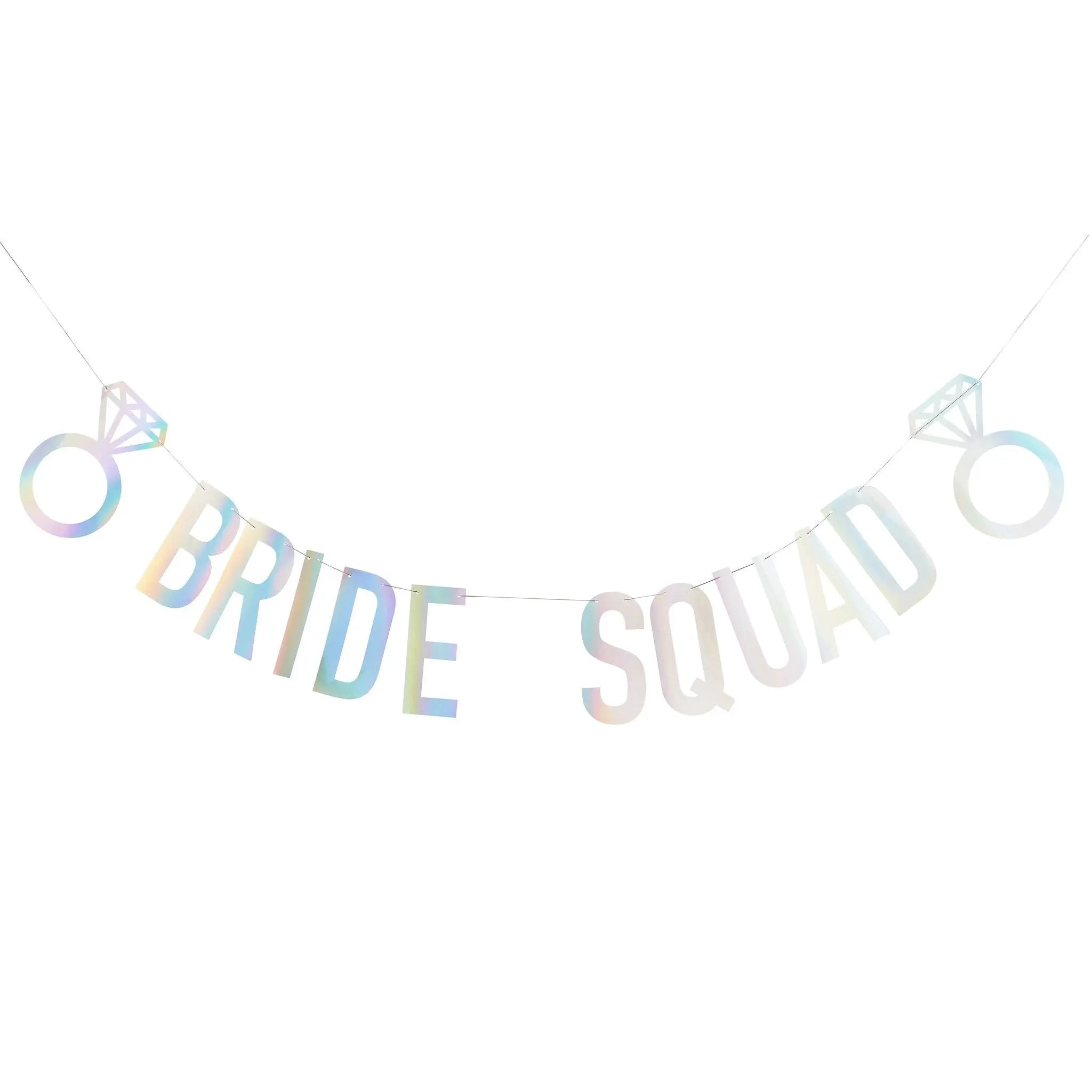 Bride Squad Banner - Iridescent Unique Party Supplies NZ
