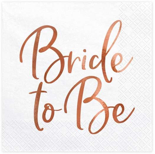 Rose Gold Bride to Be Napkins (20) Crosswear