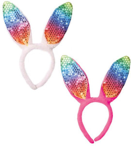 Bunny Ears - Pink or White Sequin Crosswear