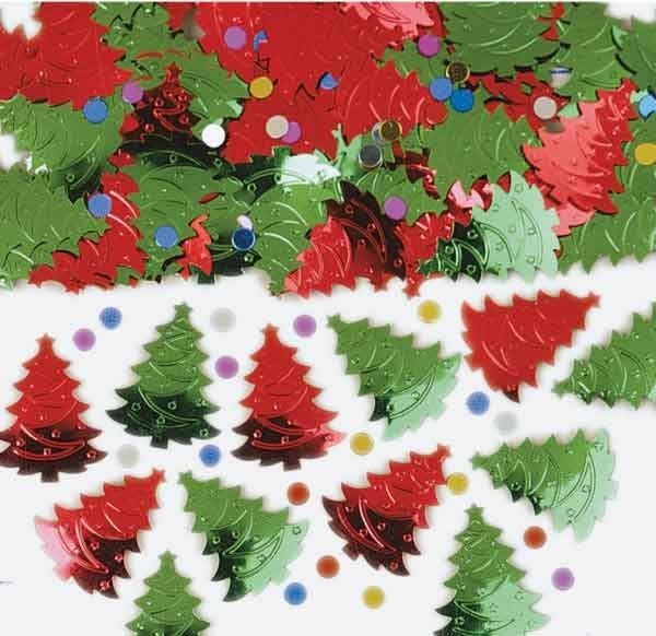 Christmas Tree Confetti - Red/Green Crosswear