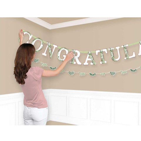 Large Congratulations Banner - Love and Leaves theme Crosswear