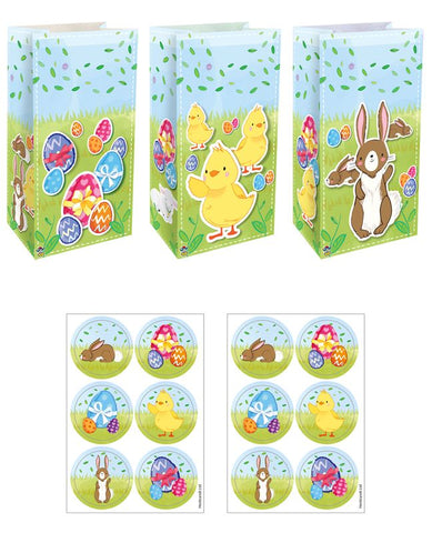 Easter Loot Bags and Stickers (12 Pack) Crosswear