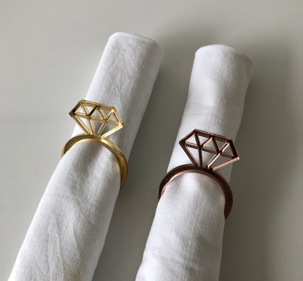 Rose Gold Engagement Ring Napkin Holder Unique Party Supplies NZ