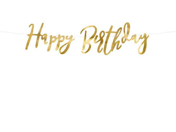Happy Birthday Banner - Gold Crosswear