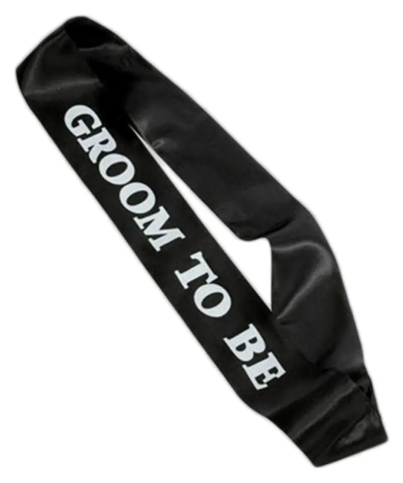 Groom to Be Sash - Black/White Crosswear