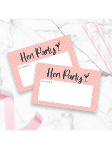 Hen Party Name Tags (8) Hen Party Superstore