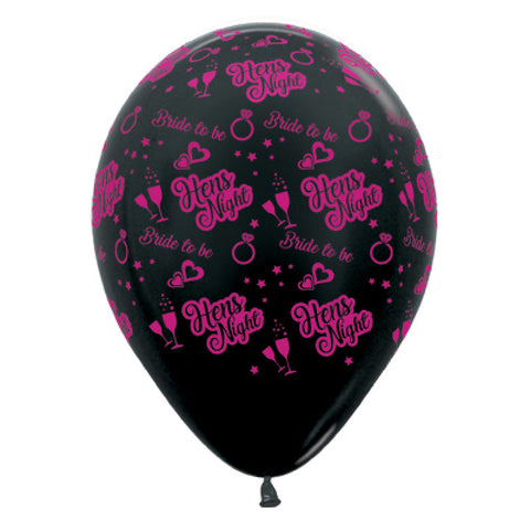 Hot Pink & Black Hen Night Balloons (6) Amscan Australia