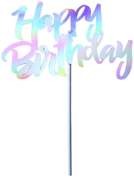 Happy Birthday Cake Topper - Iridescent Crosswear
