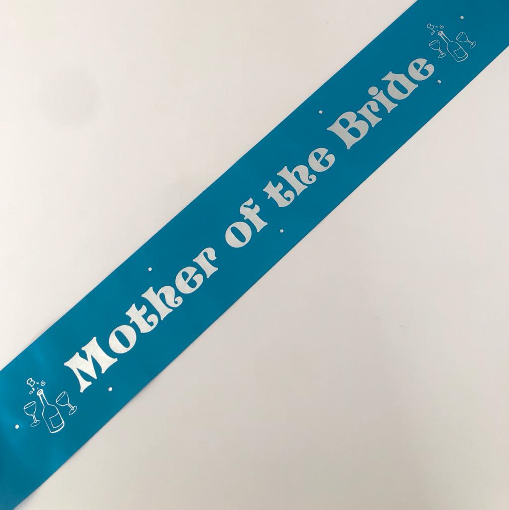 Mother of the Bride Sash (Champagne) - Turquoise and Silver Handmade
