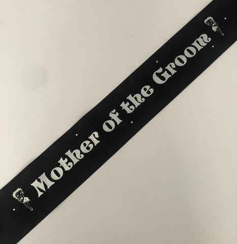 Mother of the Groom Sash (Betty Boop) - Black and Silver Handmade