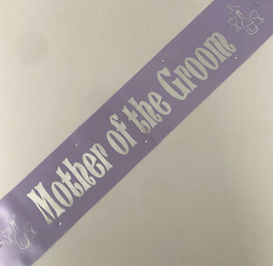 Mother of the Groom Sash (Champagne) - Mauve and Silver Handmade
