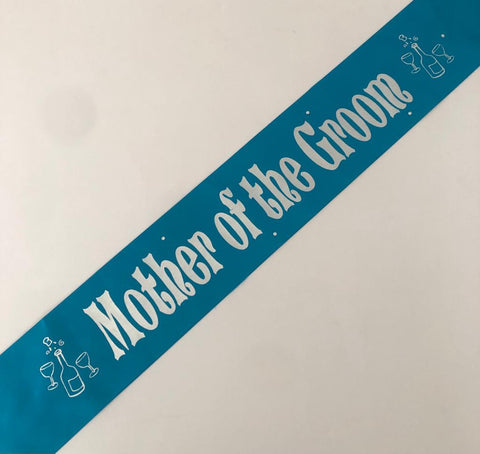 Mother of the Groom Sash (Champagne) - Turquoise and Silver Handmade