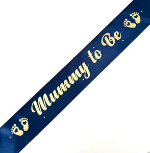 Mummy to Be sash - Navy with Gold *NEW FABRIC* Handmade