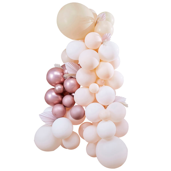 Pampas, White, Peach & Rose Gold Balloon Kit (70 Balloons) Ginger Ray