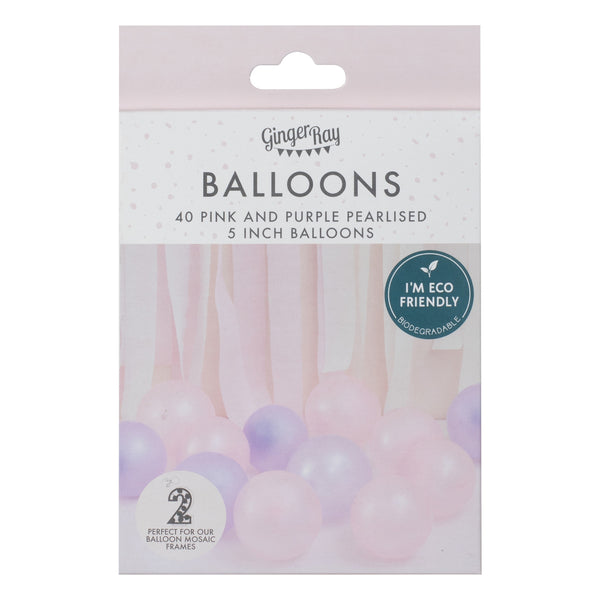 Small pink lilac pearlised balloons for decorating
