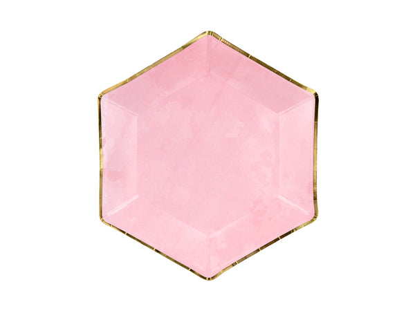 Paper Plates (6) - Pink and Gold (23cm) Crosswear