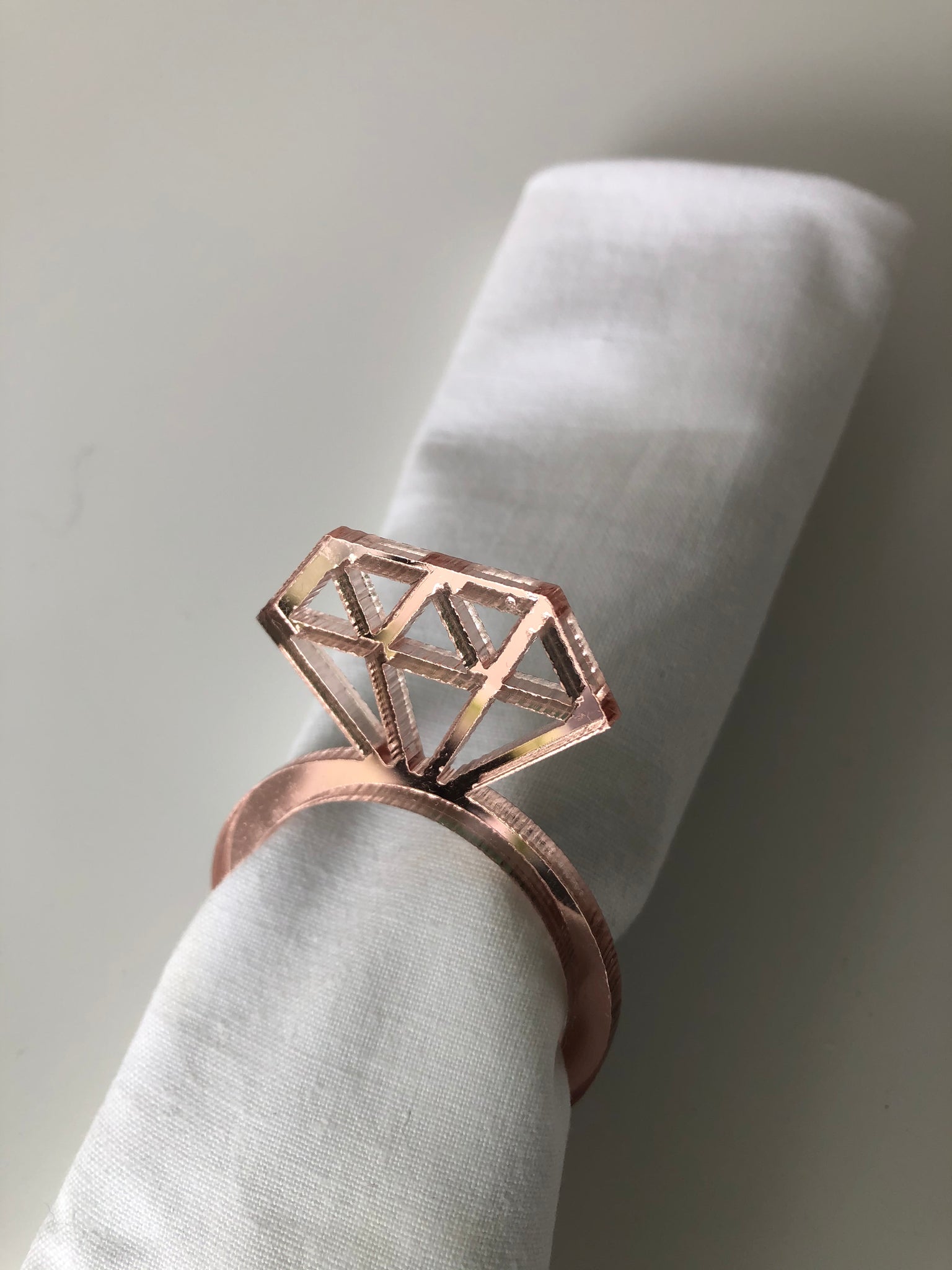 Rose Gold Engagement Ring Napkin Holder Unique Party Supplies NZ