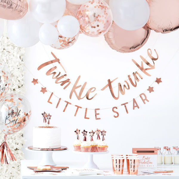 Oh Baby Confetti Balloons (5) - Rose Gold (12") Ginger Ray