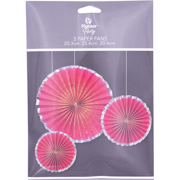 Decorative Paper Fans - Rose Gold Ombre (3 Pack-Assorted Sizes) Crosswear